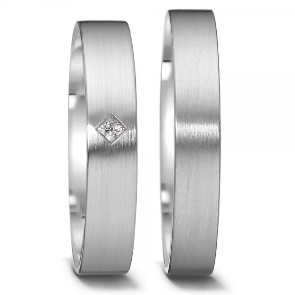 Trauringe Weissgold von Weidner 62400 + 72400